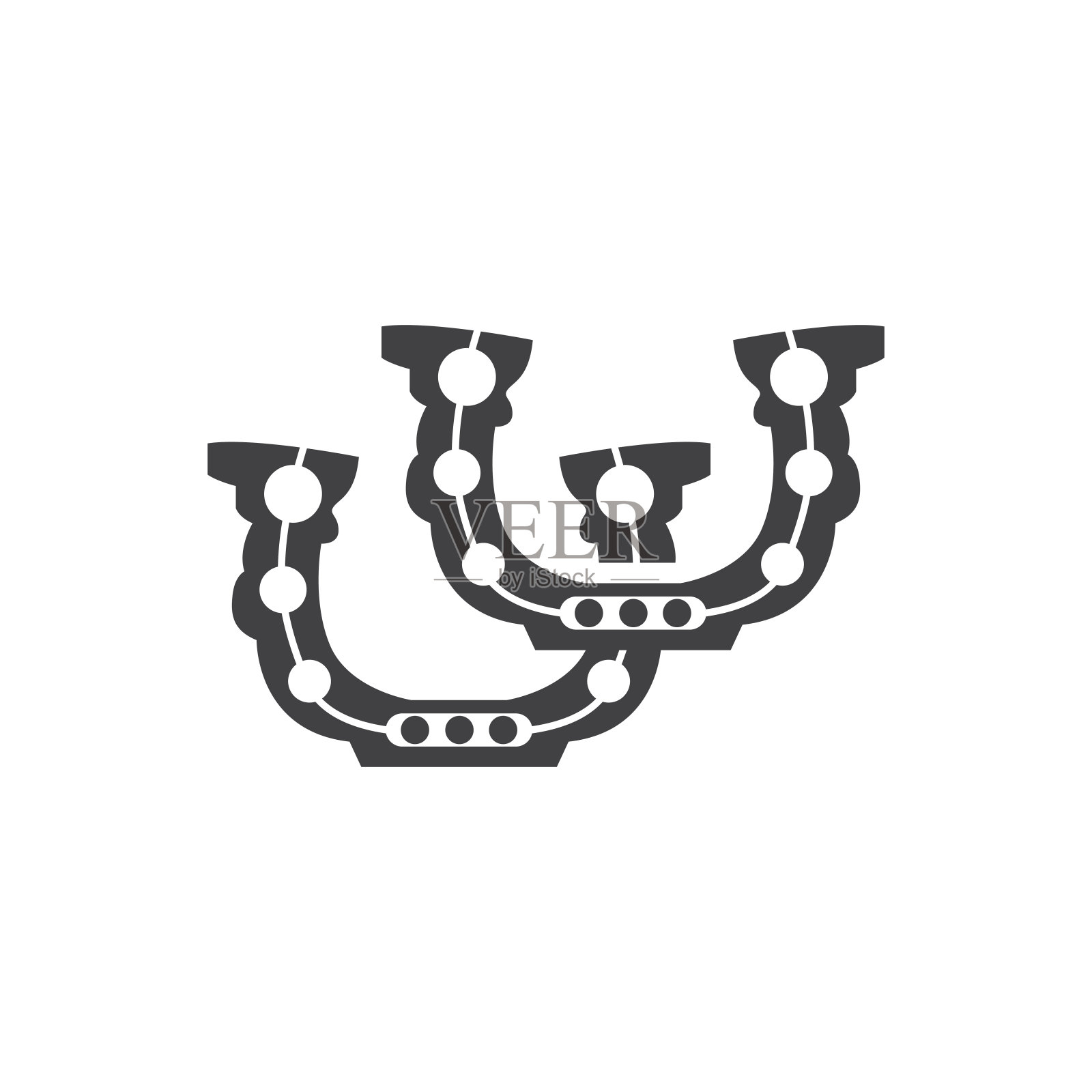 马蹄铁标志简单的矢量设计复古西方插画模板插画图片素材