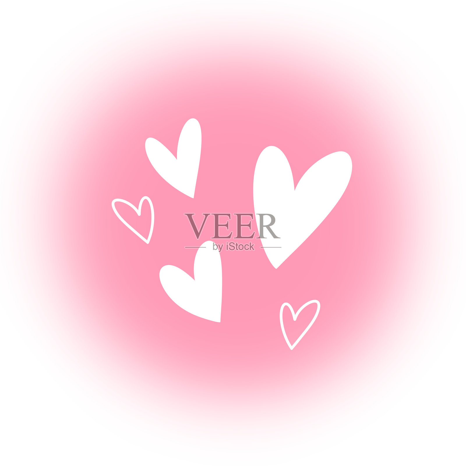 柔软的粉色和白色的心插画图片素材