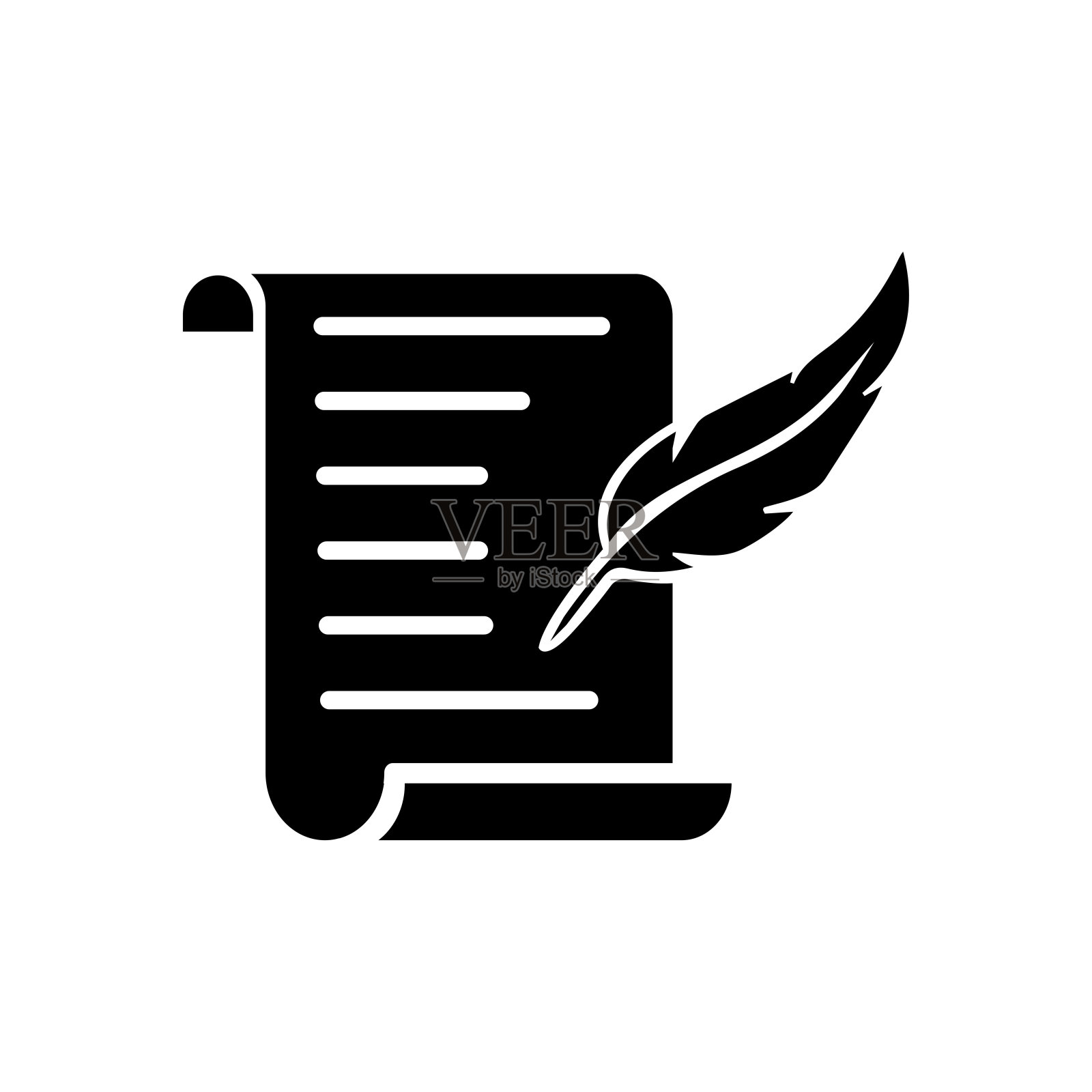 历史，书写的图标。简洁的细线，诗歌，书籍概念，教育，白色背景上的矢量插图设计。每股收益10插画图片素材