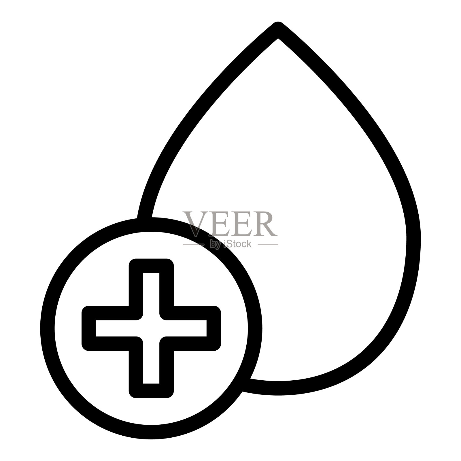 血滴线图标。捐赠矢量插图隔离在白色。献血大纲样式设计和应用程序。插画图片素材