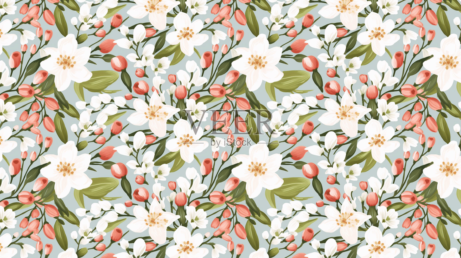 瓷砖无缝花纹古花适用于面料、纺织品、服装、包装纸、重复花、瓷砖花、无缝花、花纹花插画图片素材