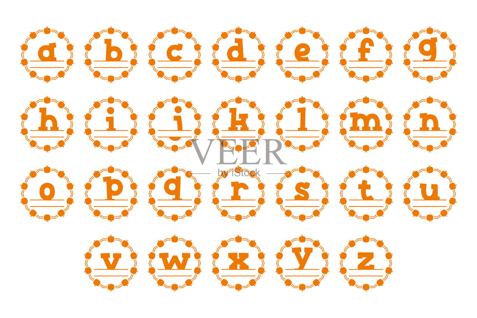 多功能收集南瓜字母组合字母为各种用途插画图片素材