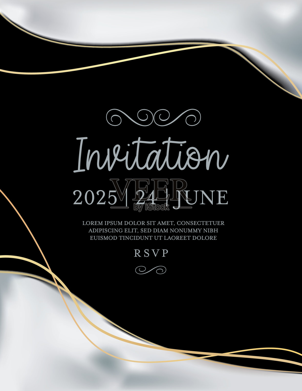 抽象背景与灰色大理石邀请模板设计模板素材