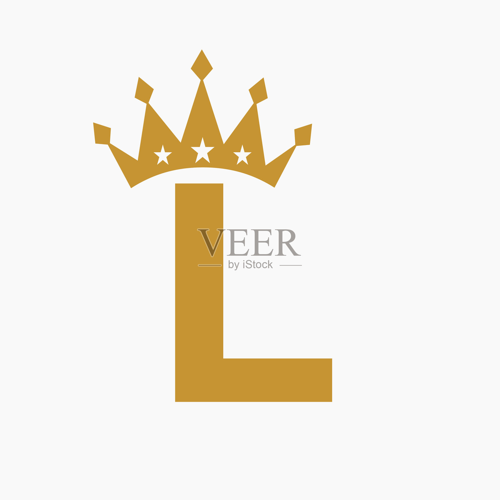 皇冠标志上的字母l豪华标志皇冠插画图片素材