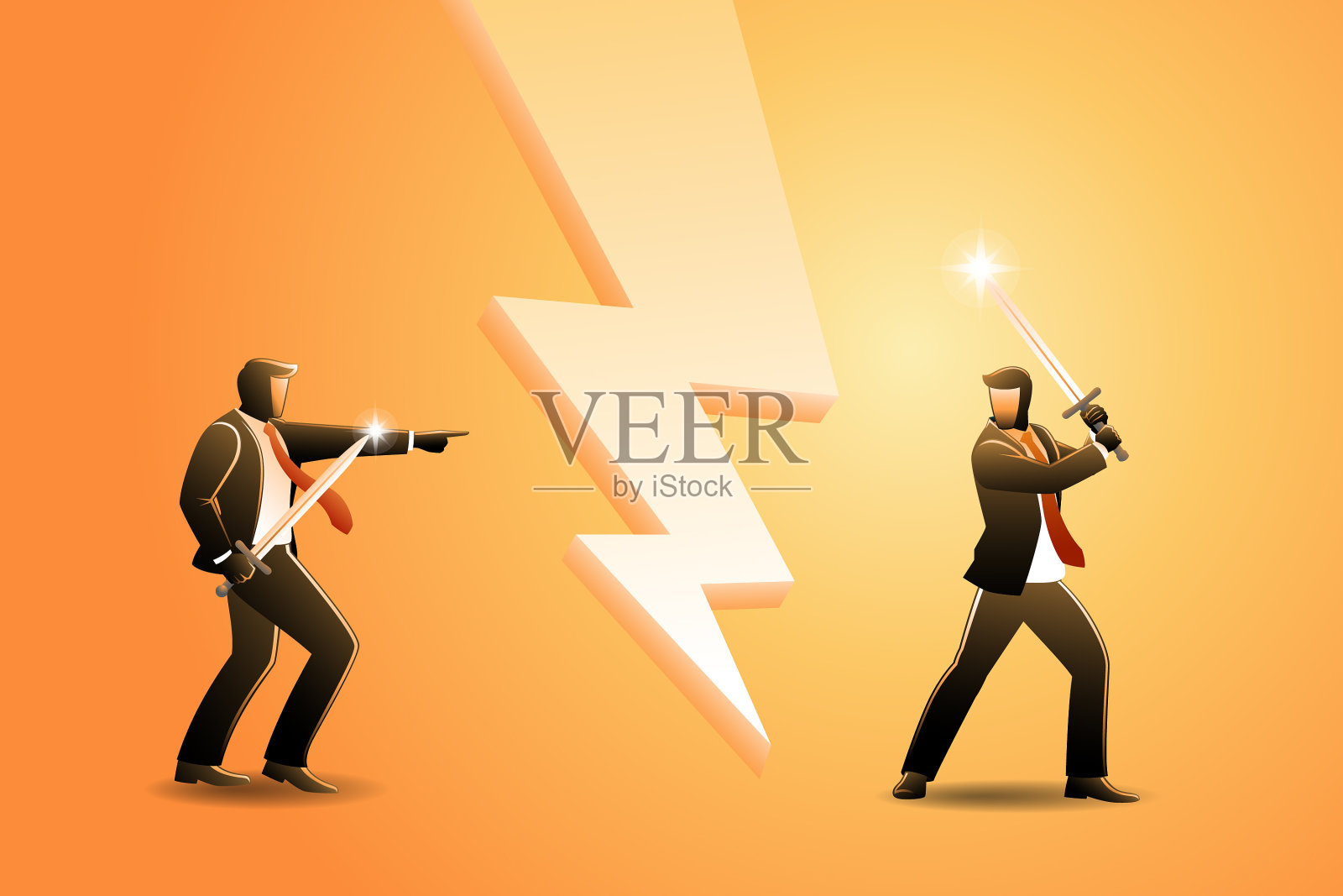 经营观念两个商人的对抗插画图片素材