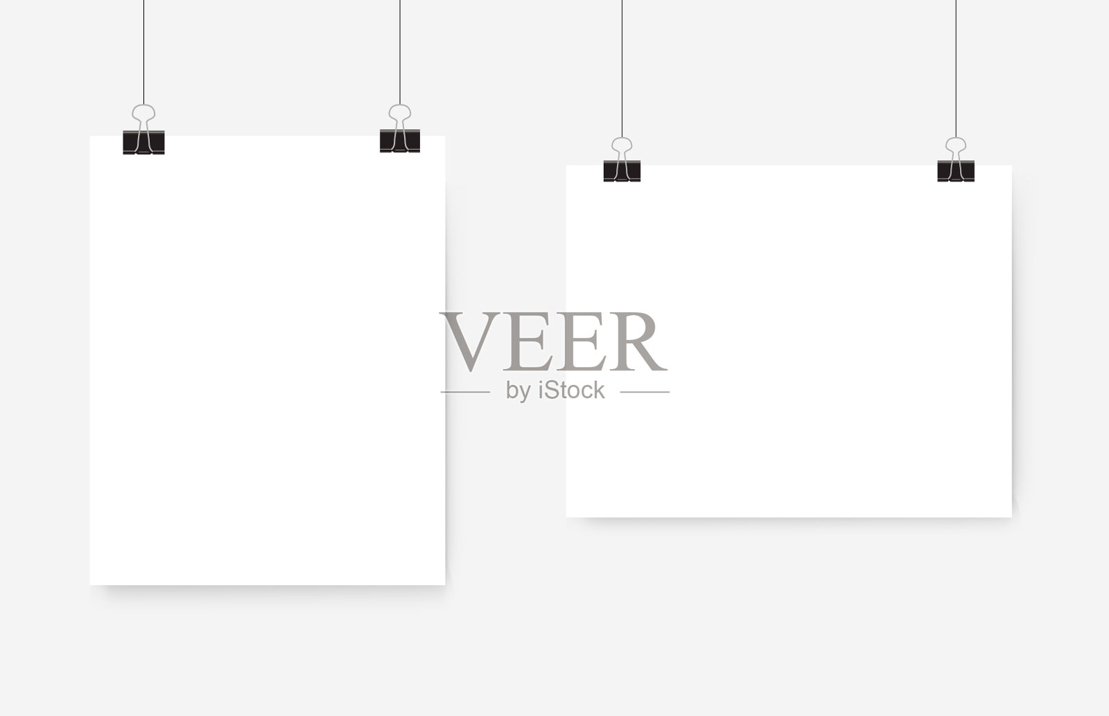 白色的海报挂着假的空白纸设计模板素材