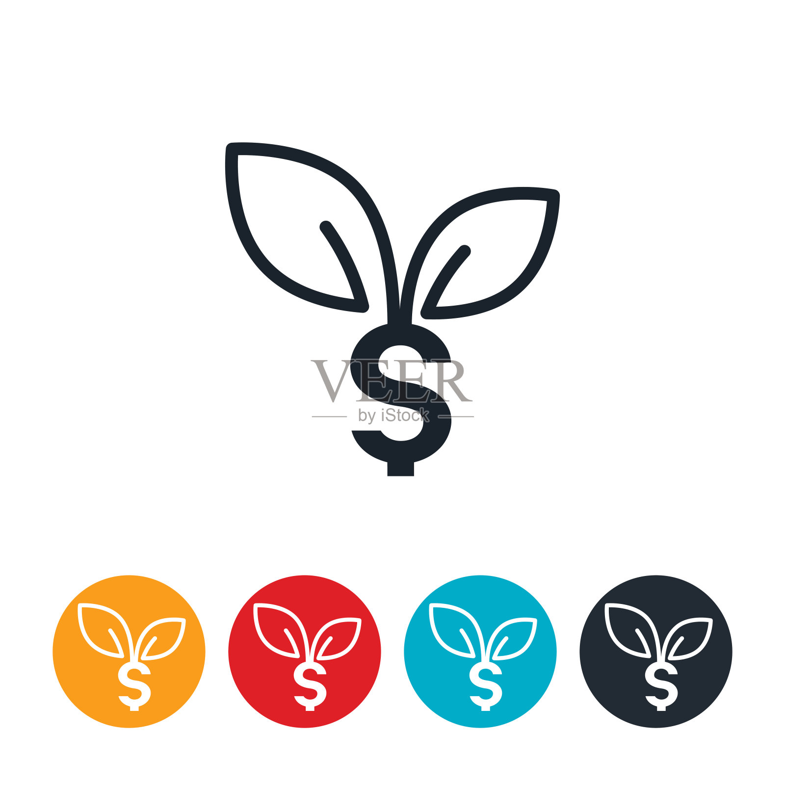 货币增长的图标插画图片素材