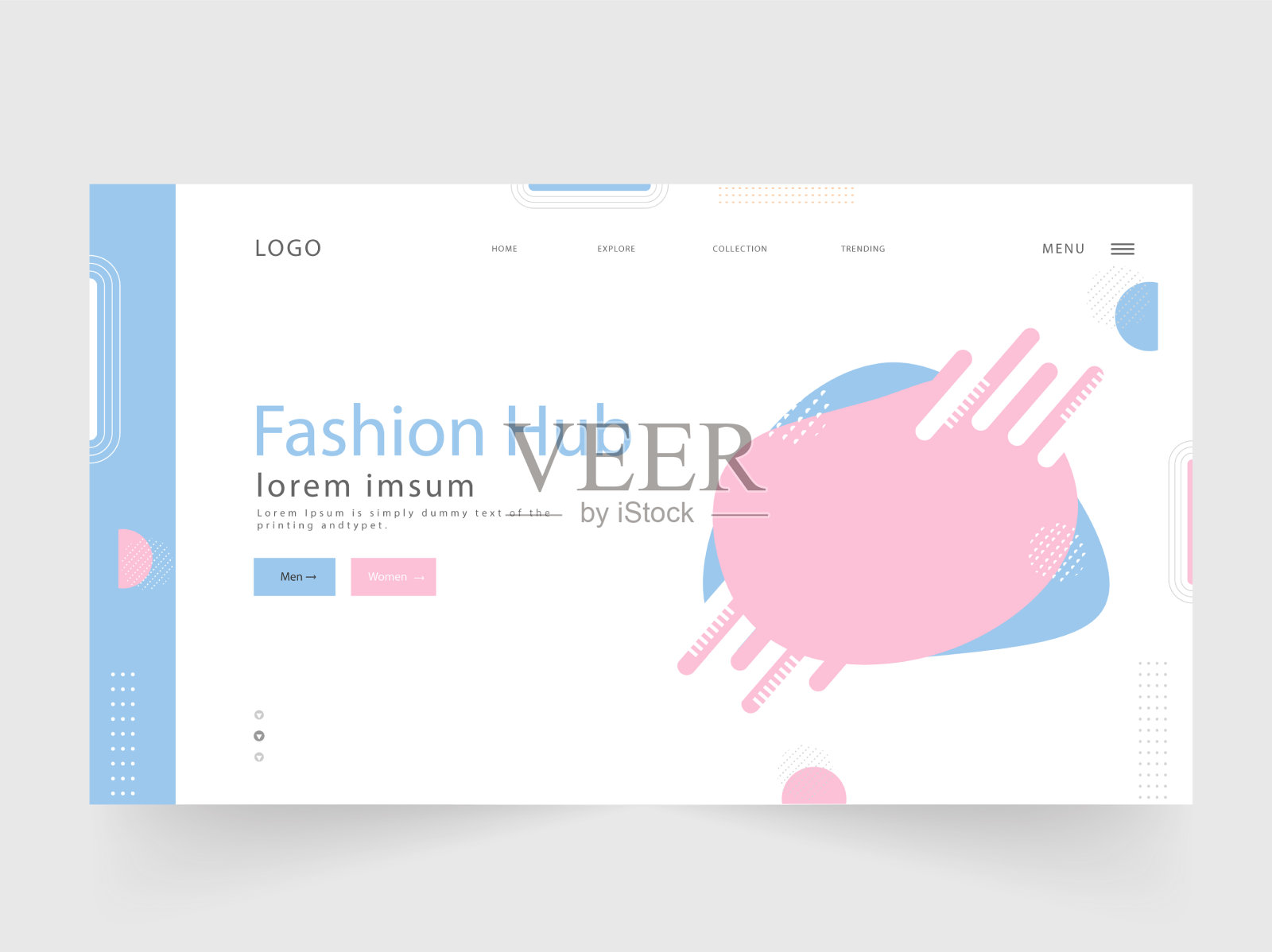 时尚中心登陆页面或网页模板设计设计模板素材