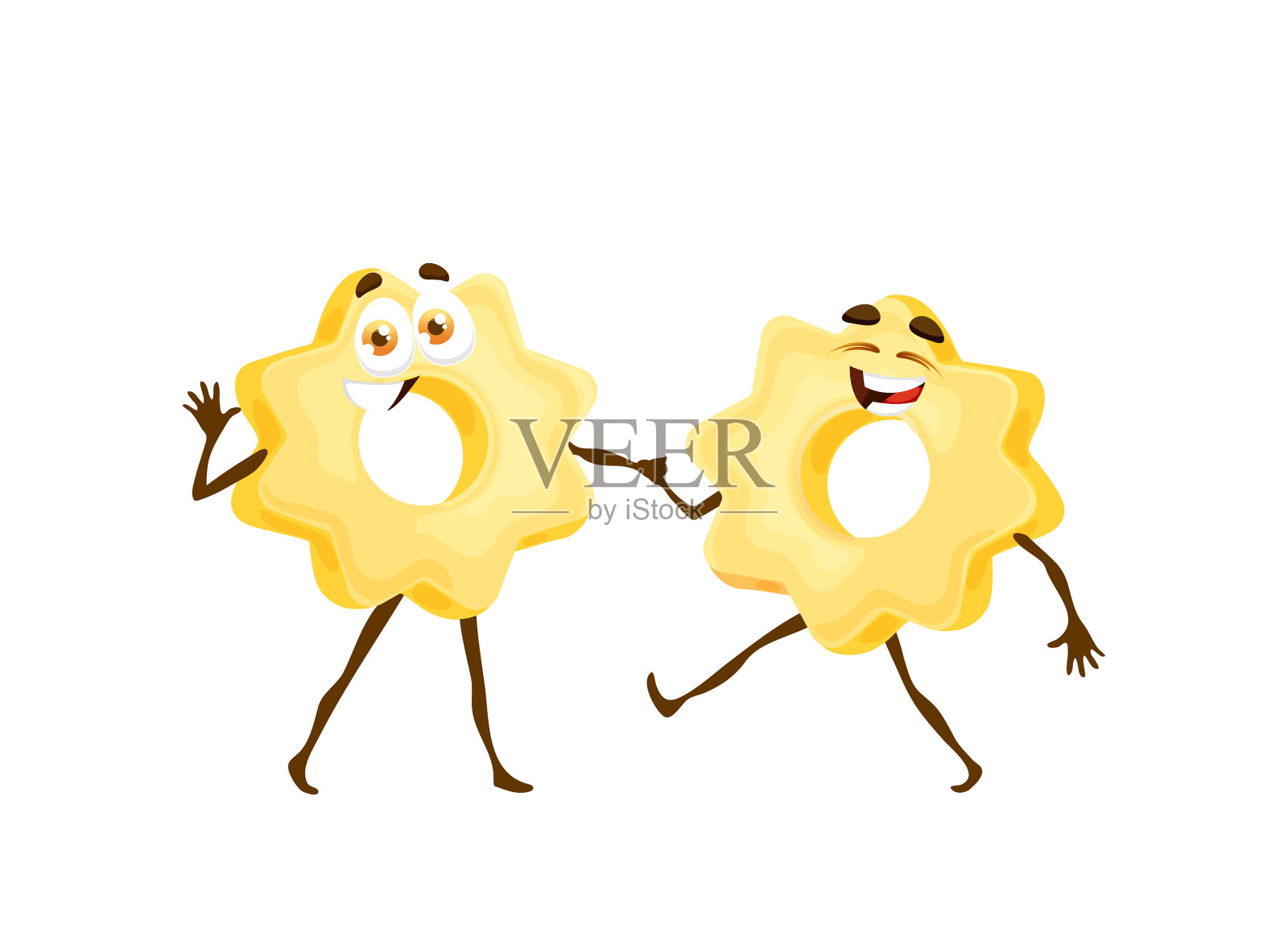 卡通风格和风格的意面餐人物设计元素图片