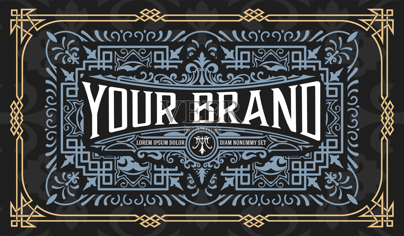 带有复古风格的西洋卡片插画图片素材