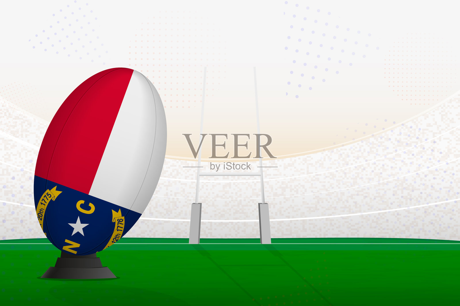 北卡罗莱纳国家橄榄球队的橄榄球插画图片素材