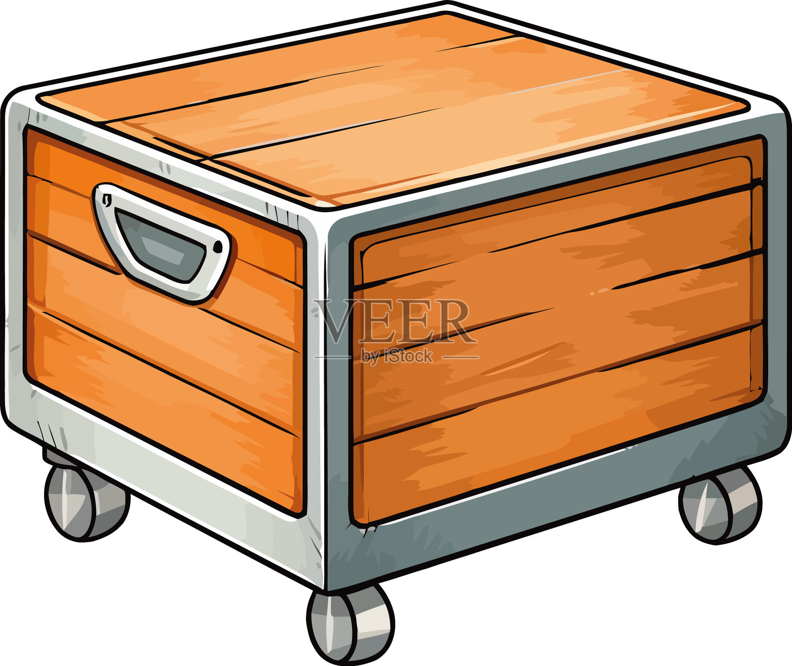 有金属把手的旧木箱设计元素图片