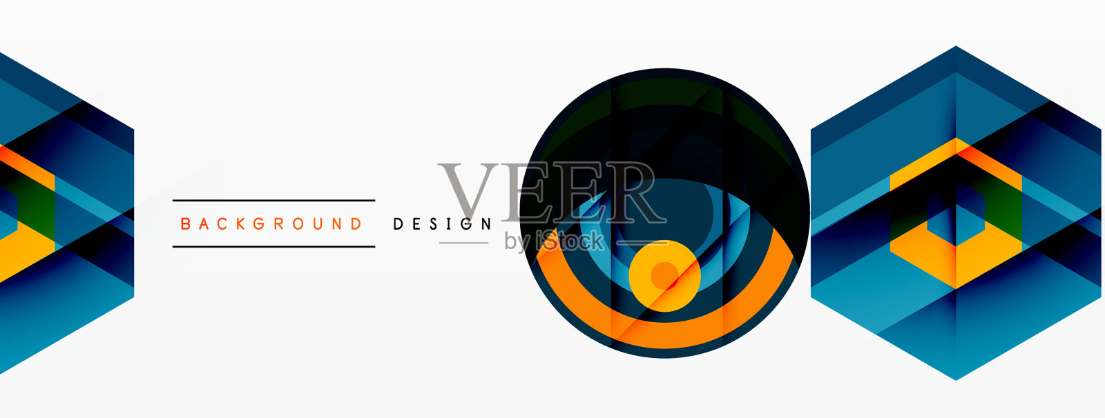 几何形状设计与动态阴影插画图片素材