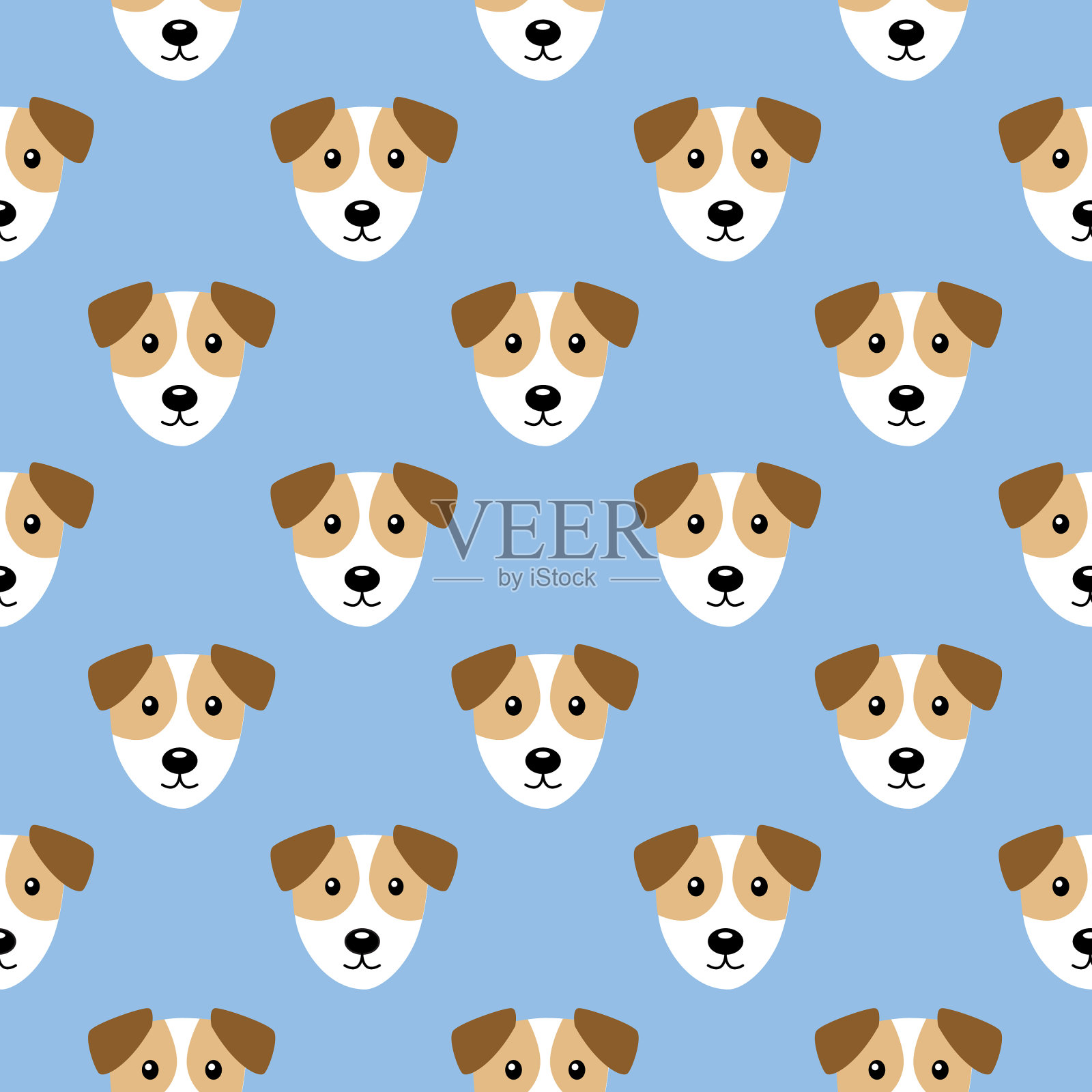 小狗脸无缝模式设计元素图片