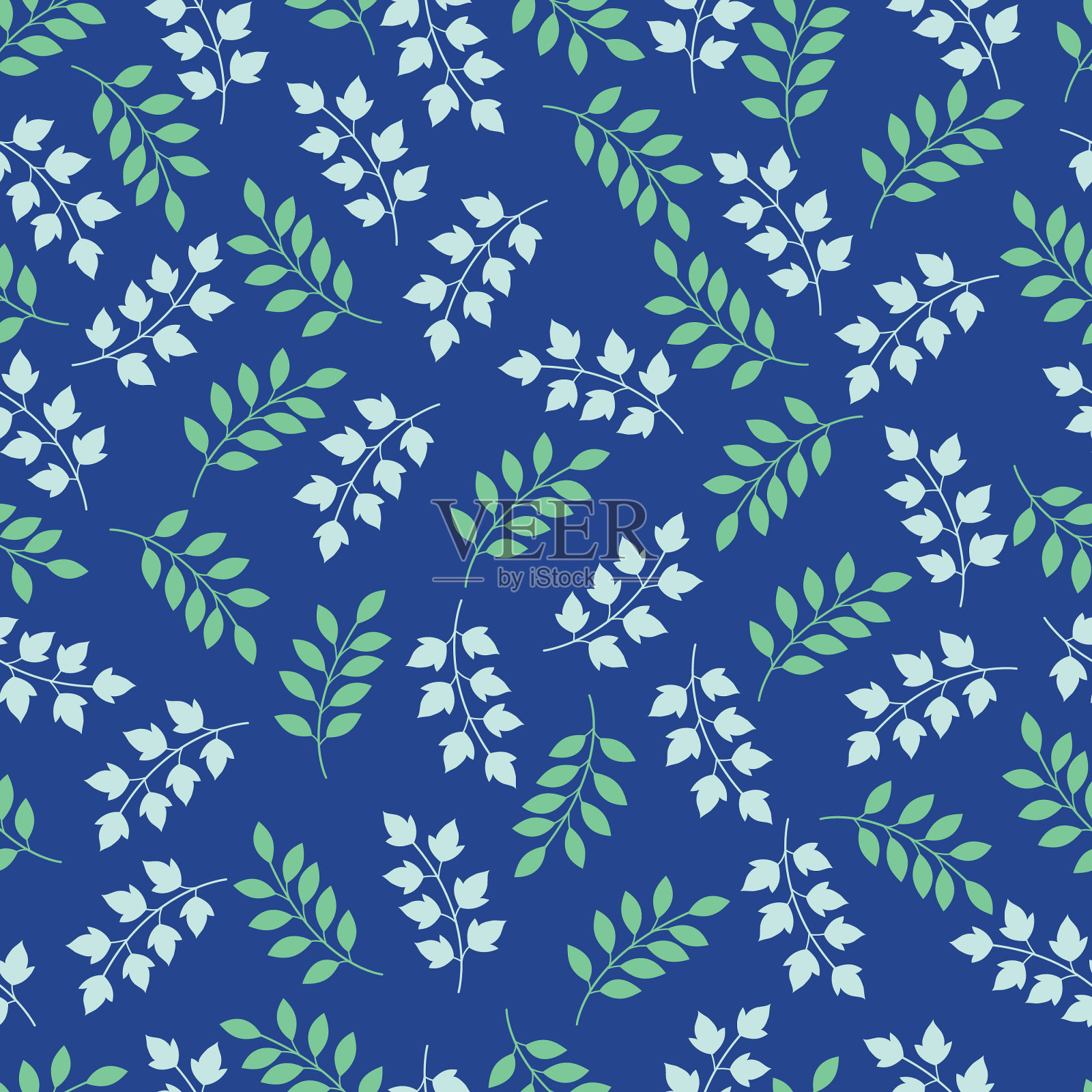 叶面无缝图案。插画图片素材