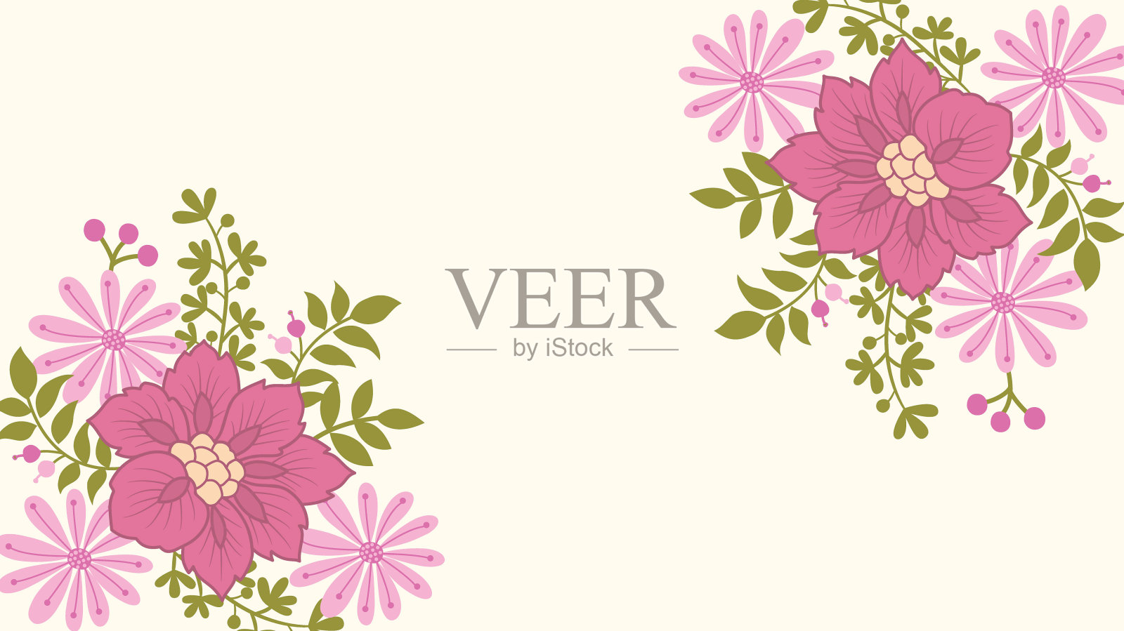 花的框架。插画图片素材