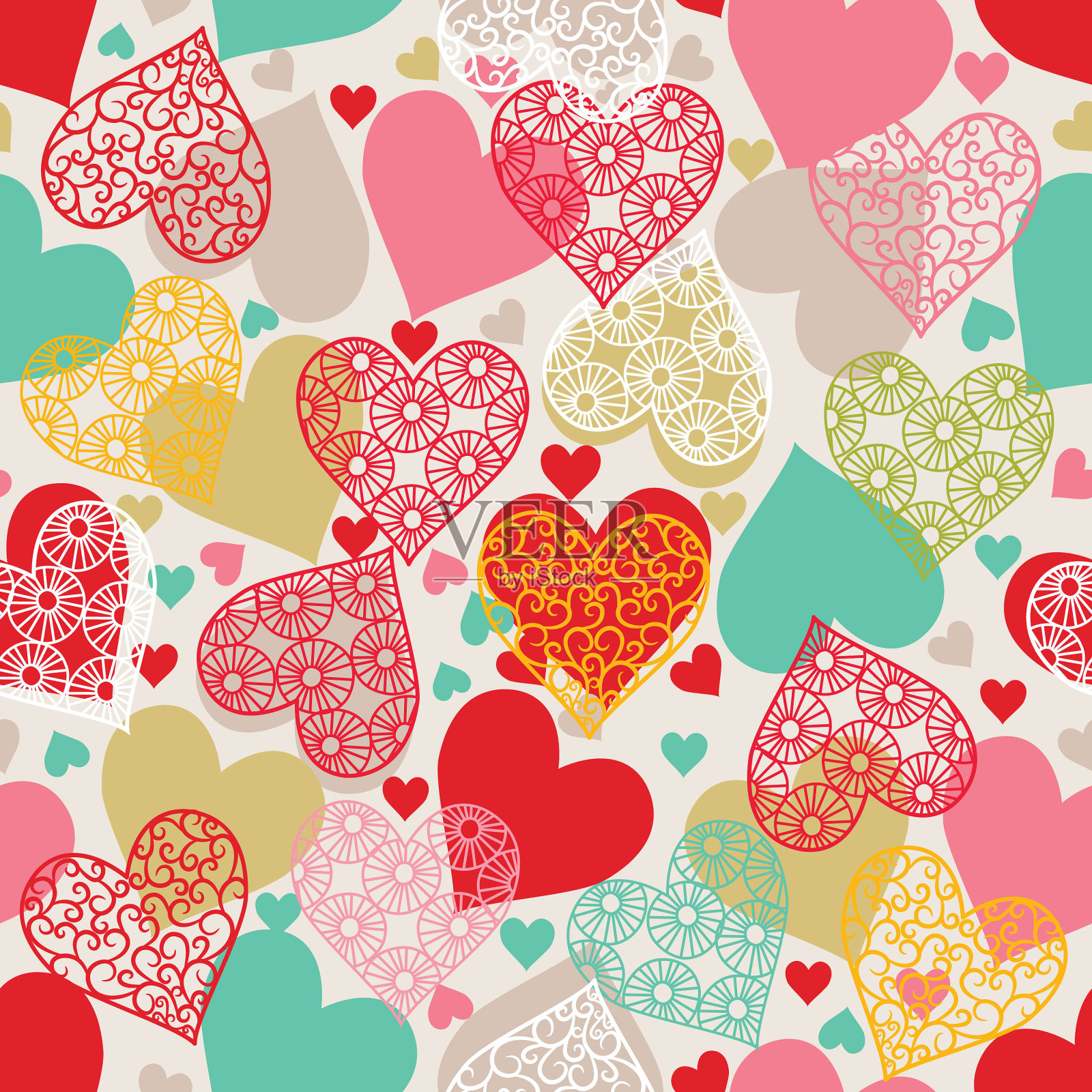 心无缝模式。插画图片素材