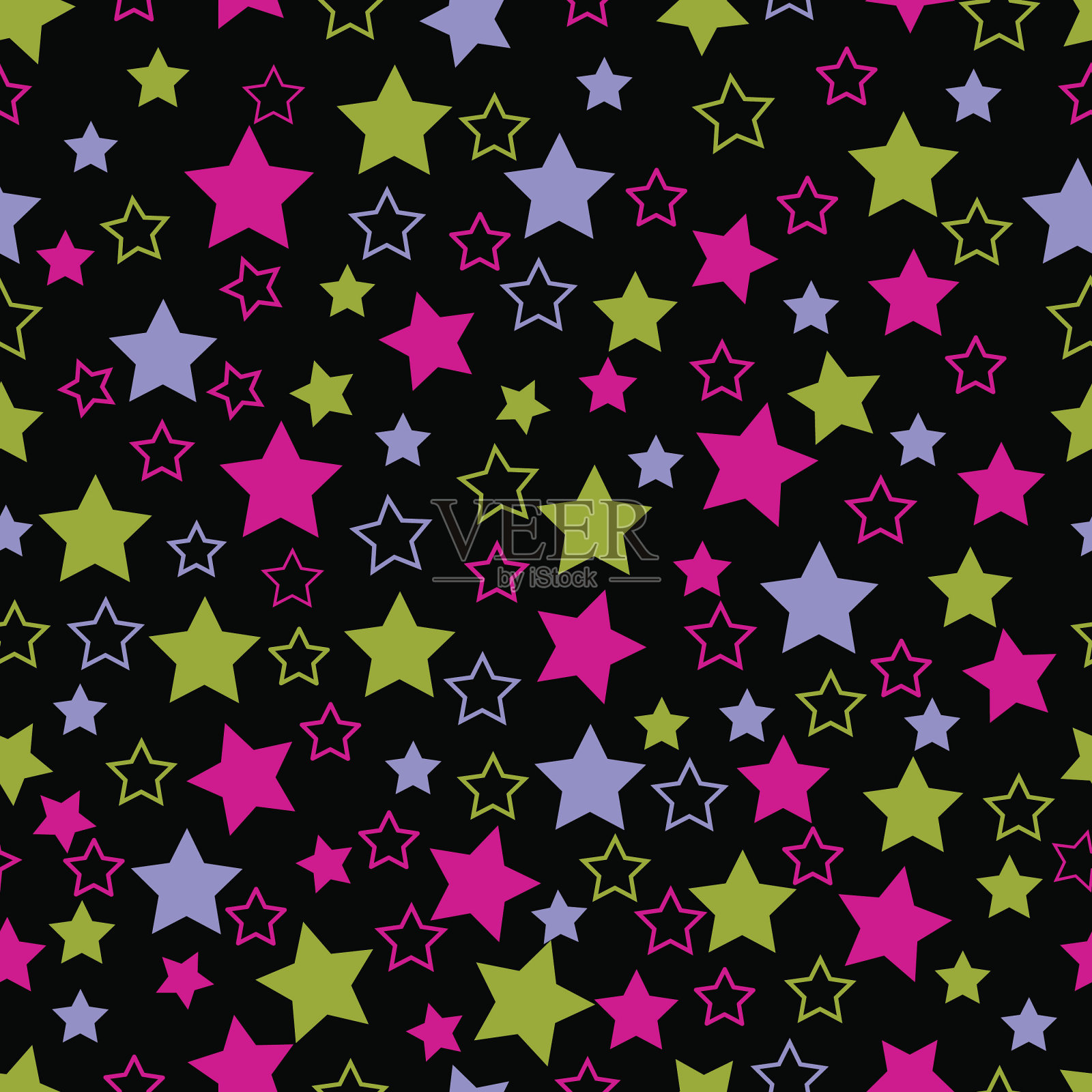 星形无缝图案。插画图片素材