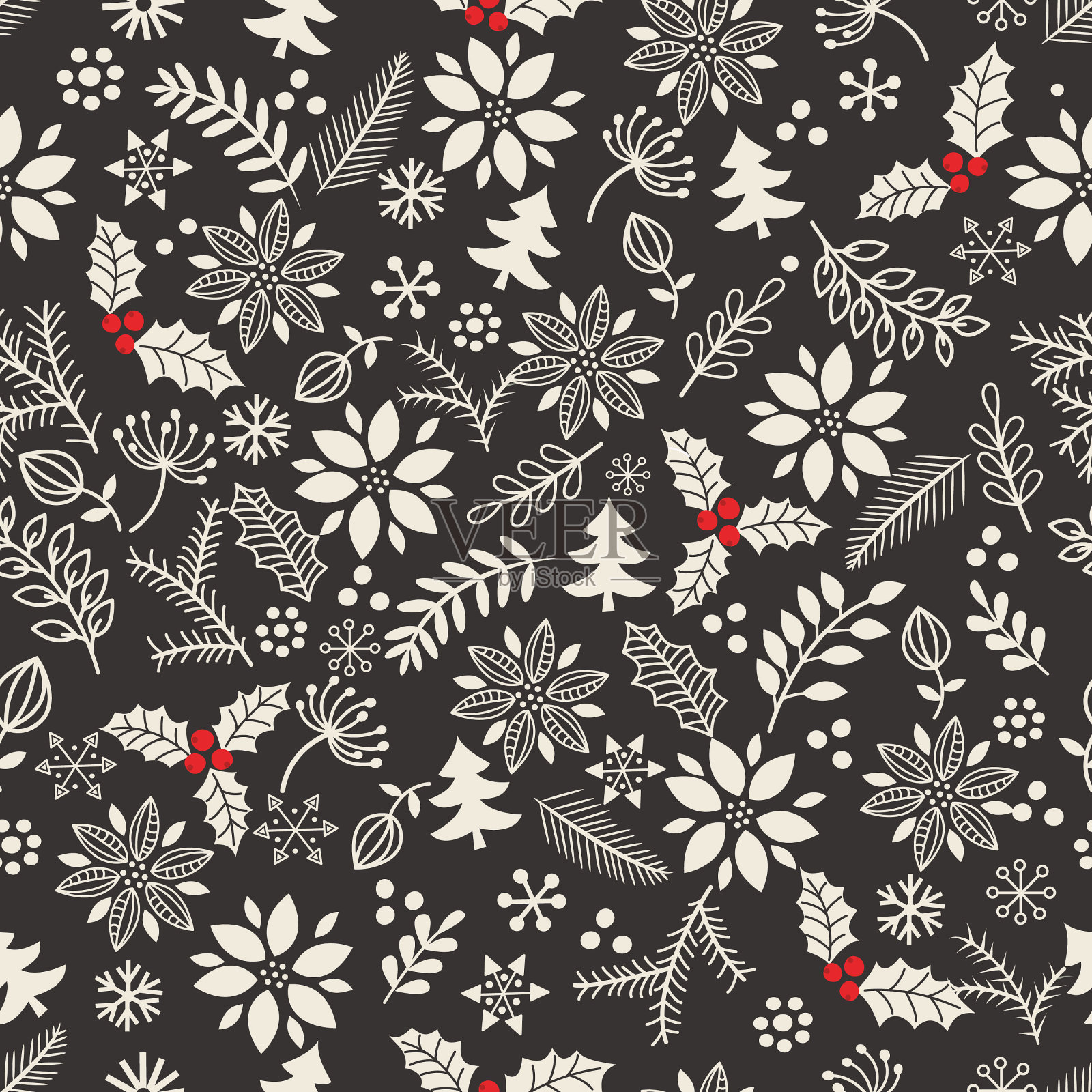 圣诞无缝图案。插画图片素材