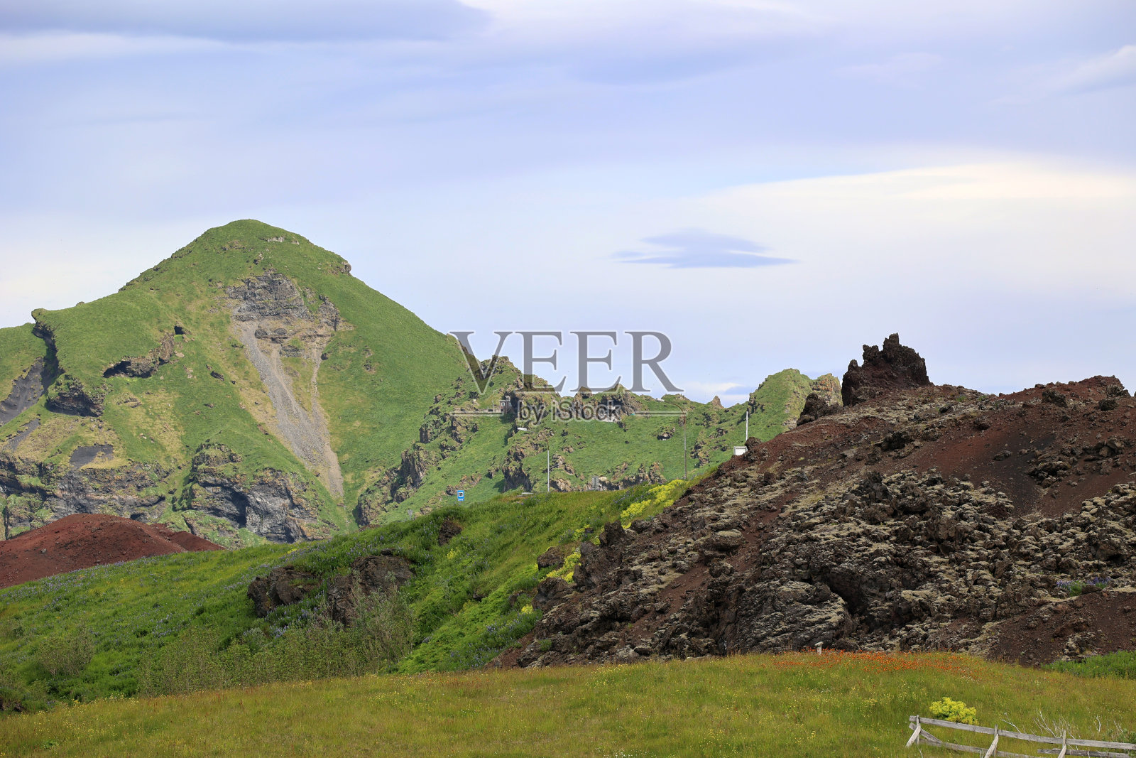 冰岛- Heimaey岛景观- vestmannaeyjar - Westman群岛照片摄影图片