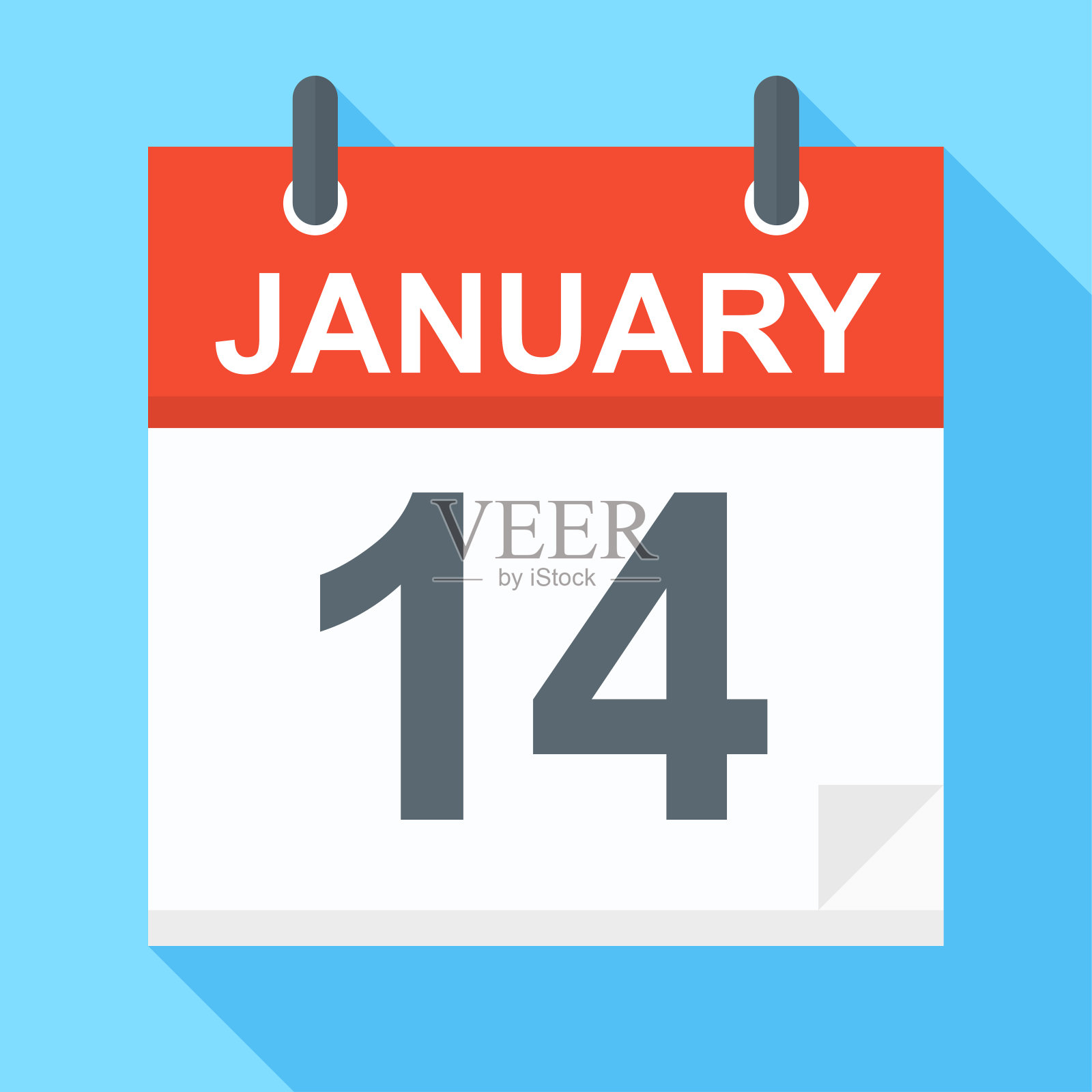 1月14日-日历图标插画图片素材