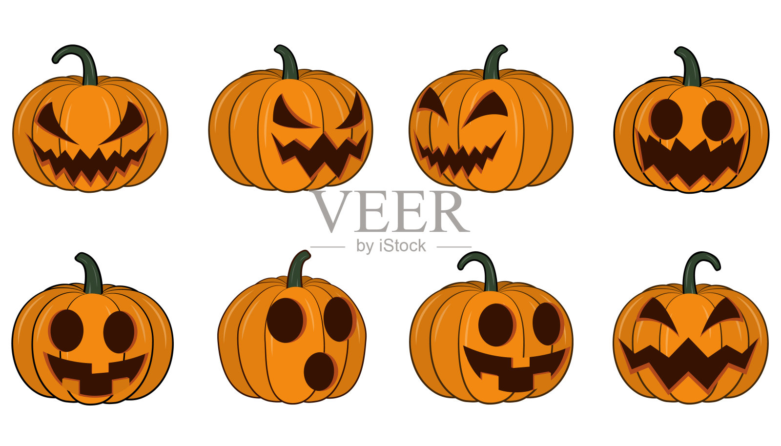 可怕的南瓜万圣节插画图片素材