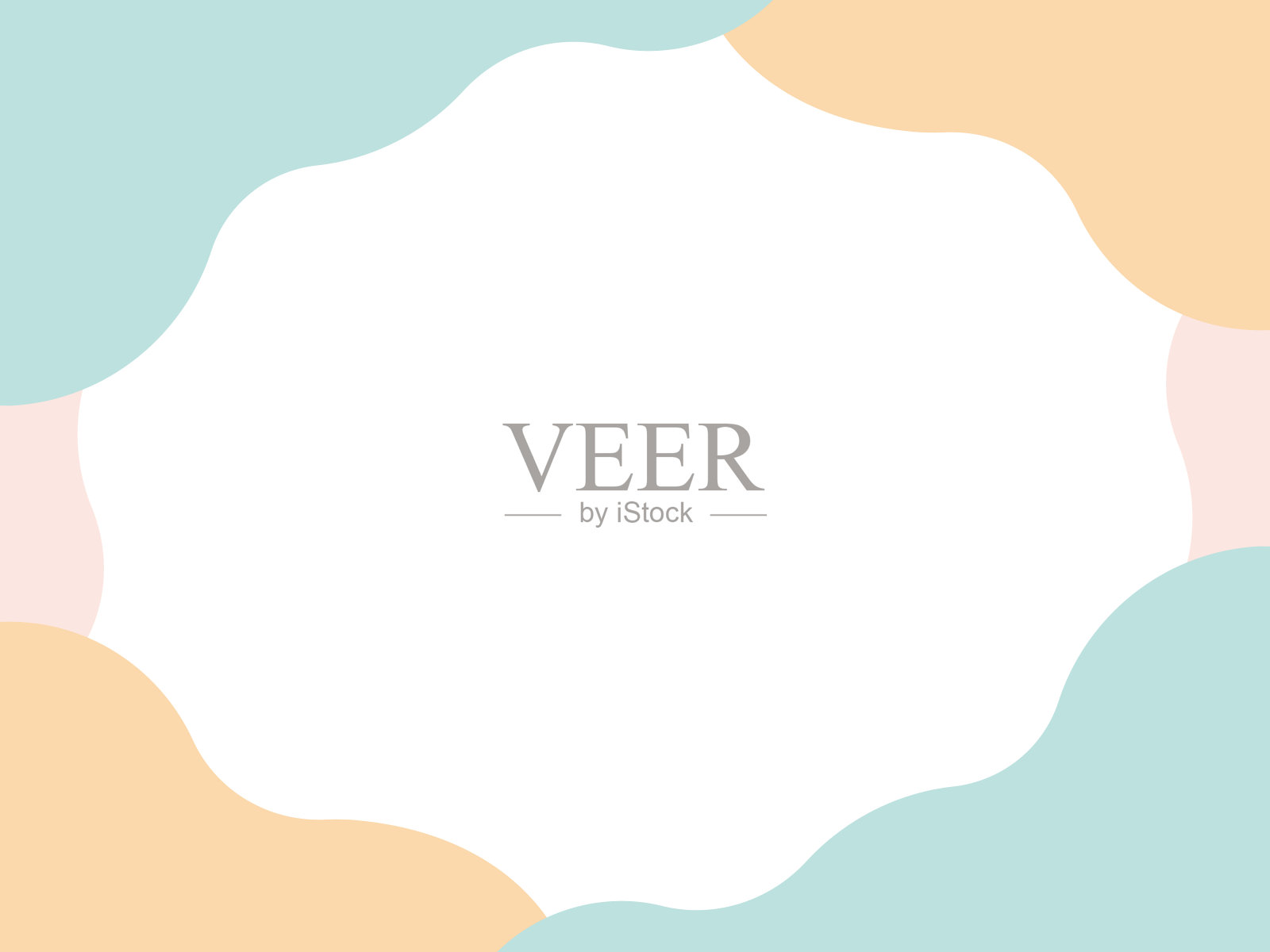 具有重叠三色流体形状的抽象背景(橙色，绿色)插画图片素材