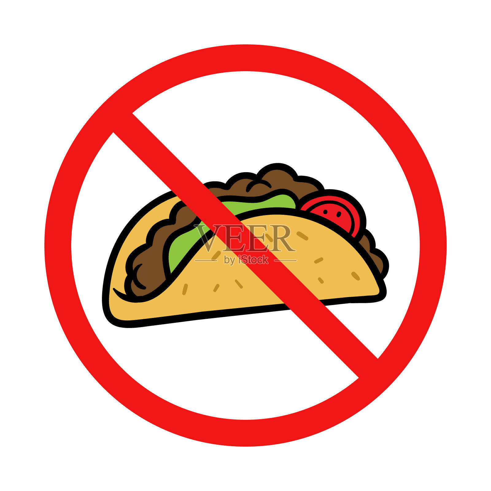 白色背景上没有Taco标志插画图片素材