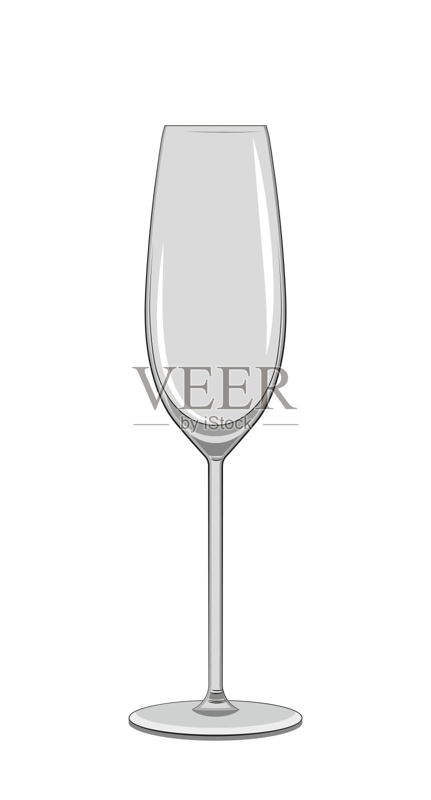 矢量现实的图标-高香槟杯。平面设计。插画图片素材