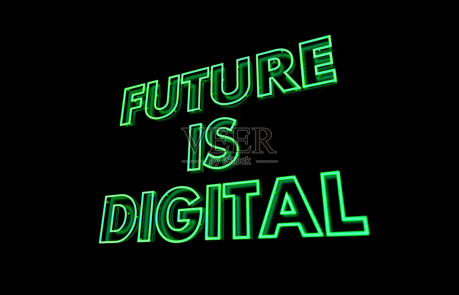 霓虹灯文本的未来是数字化的照片摄影图片