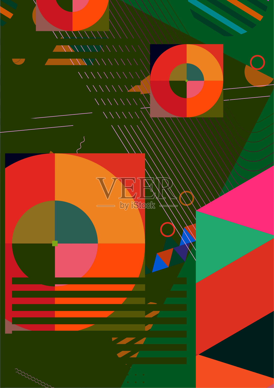 抽象创意笔记本封面模板设计。插画图片素材