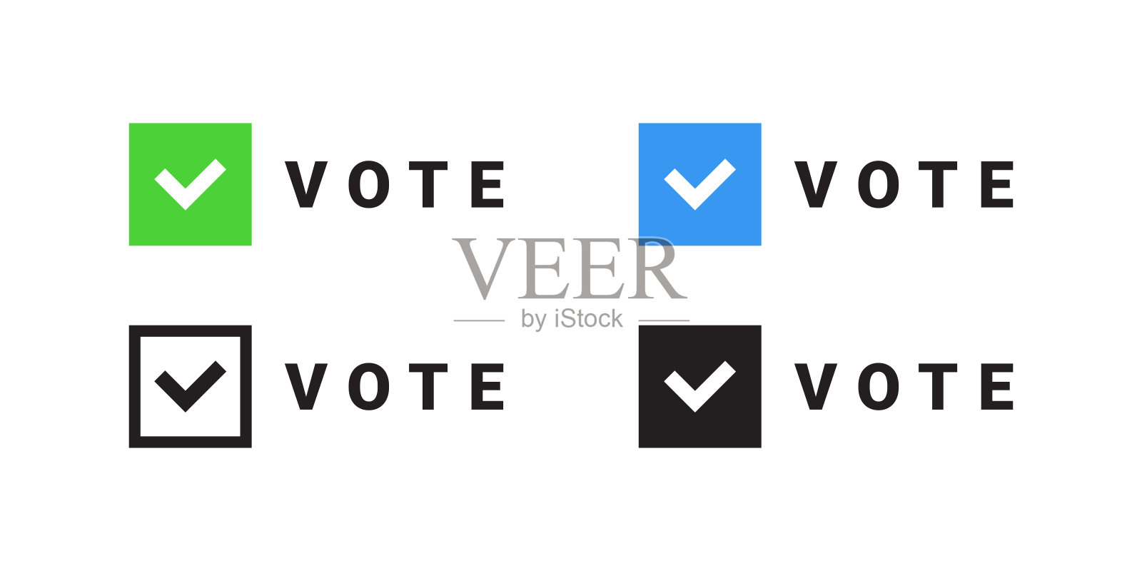 投票复选标记图标。检查标志。矢量可缩放图形插画图片素材