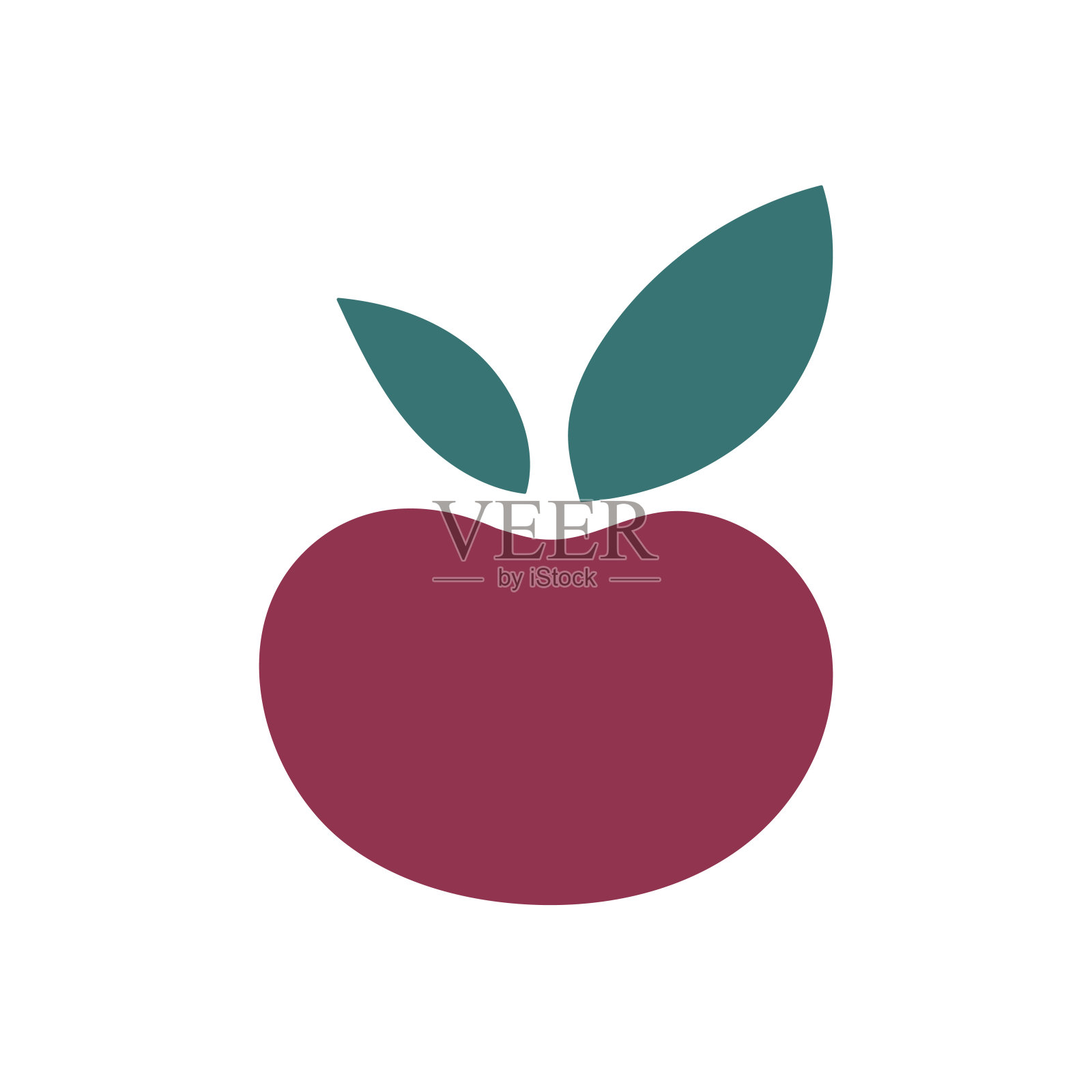 梅花手绘。抽象形状水果的灵感。矢量插图，平面设计插画图片素材