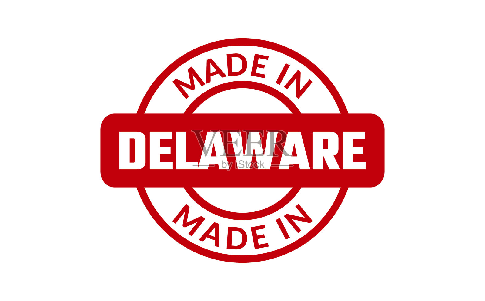 特拉华州制造橡皮图章插画图片素材