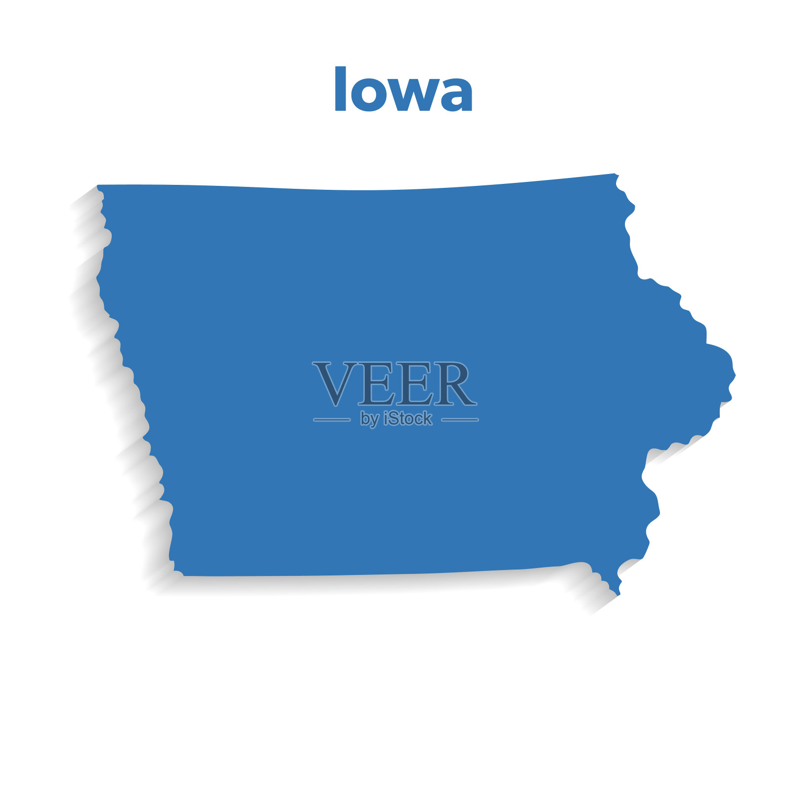 美国州首府，爱荷华州插画图片素材