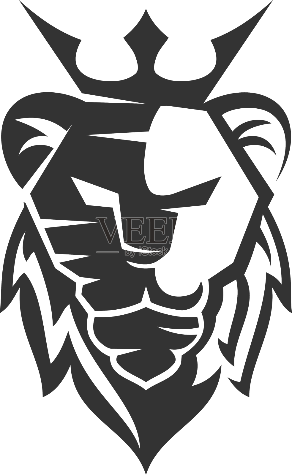 狮子头冠吉祥物徽模板品牌设计元素图片