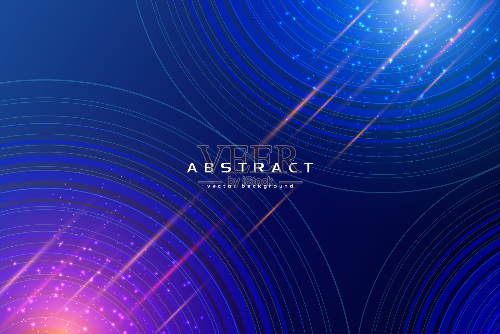 蓝色抽象背景与漩涡和闪光插画图片素材