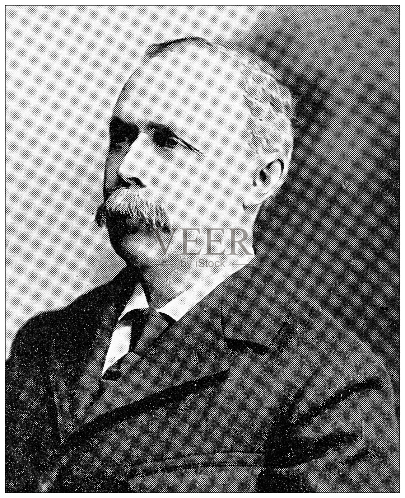 1898年，来自堪萨斯州劳伦斯的古董照片:R C约翰逊插画图片素材