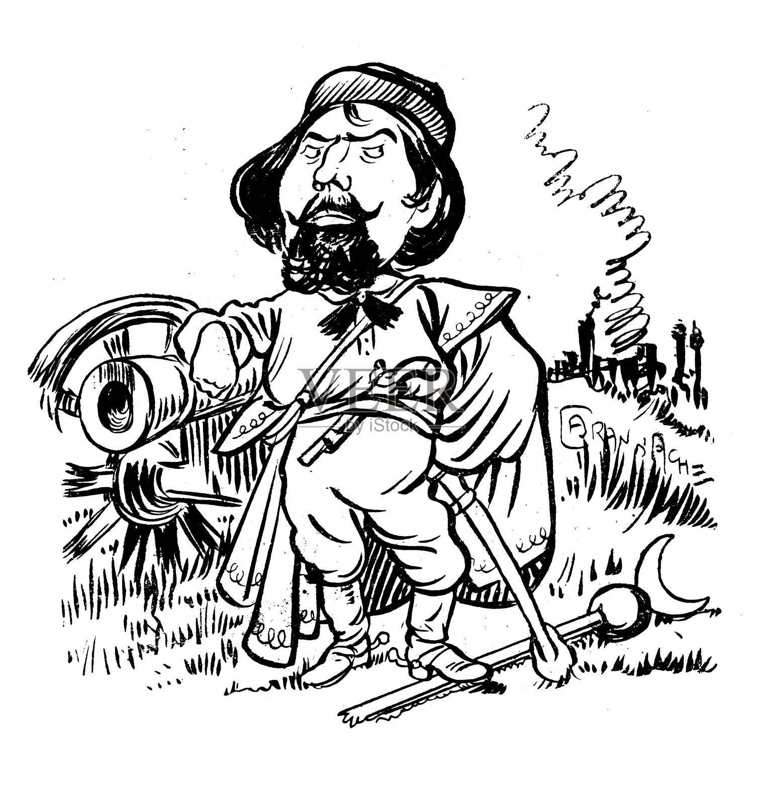 古董插图:加里波第设计元素图片