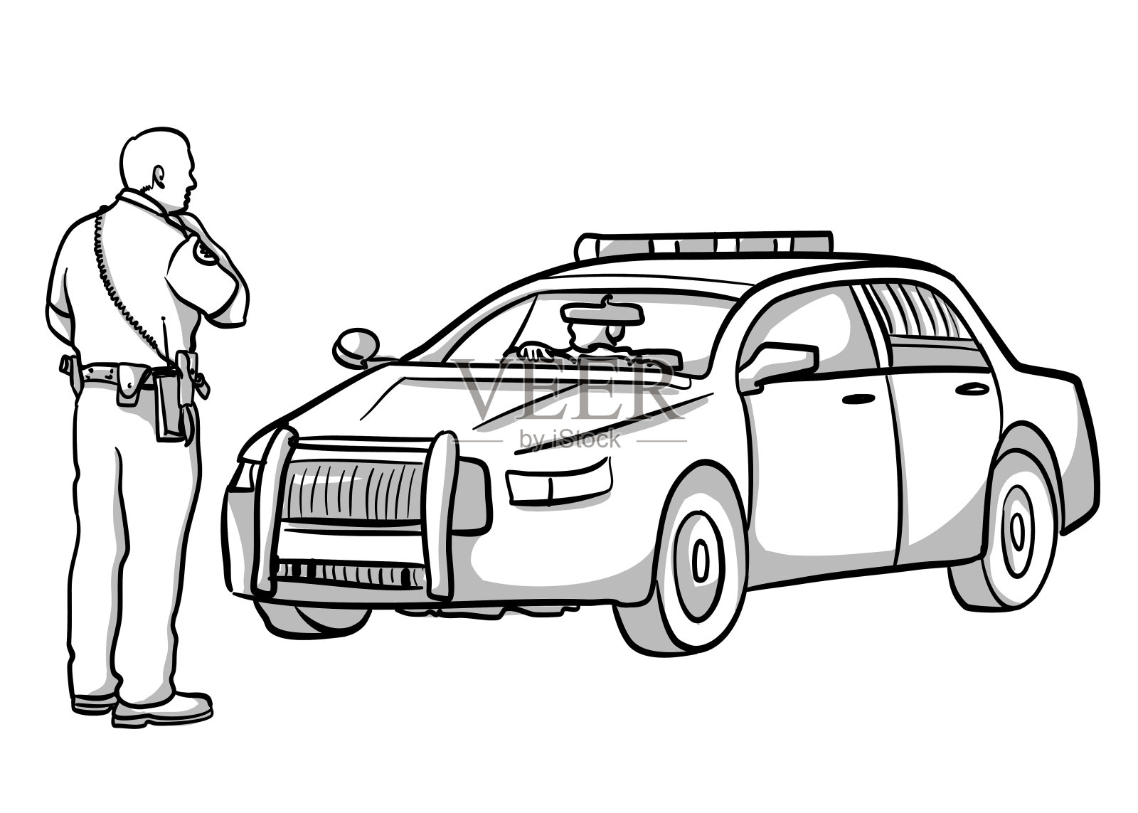 警察在工作中插画图片素材