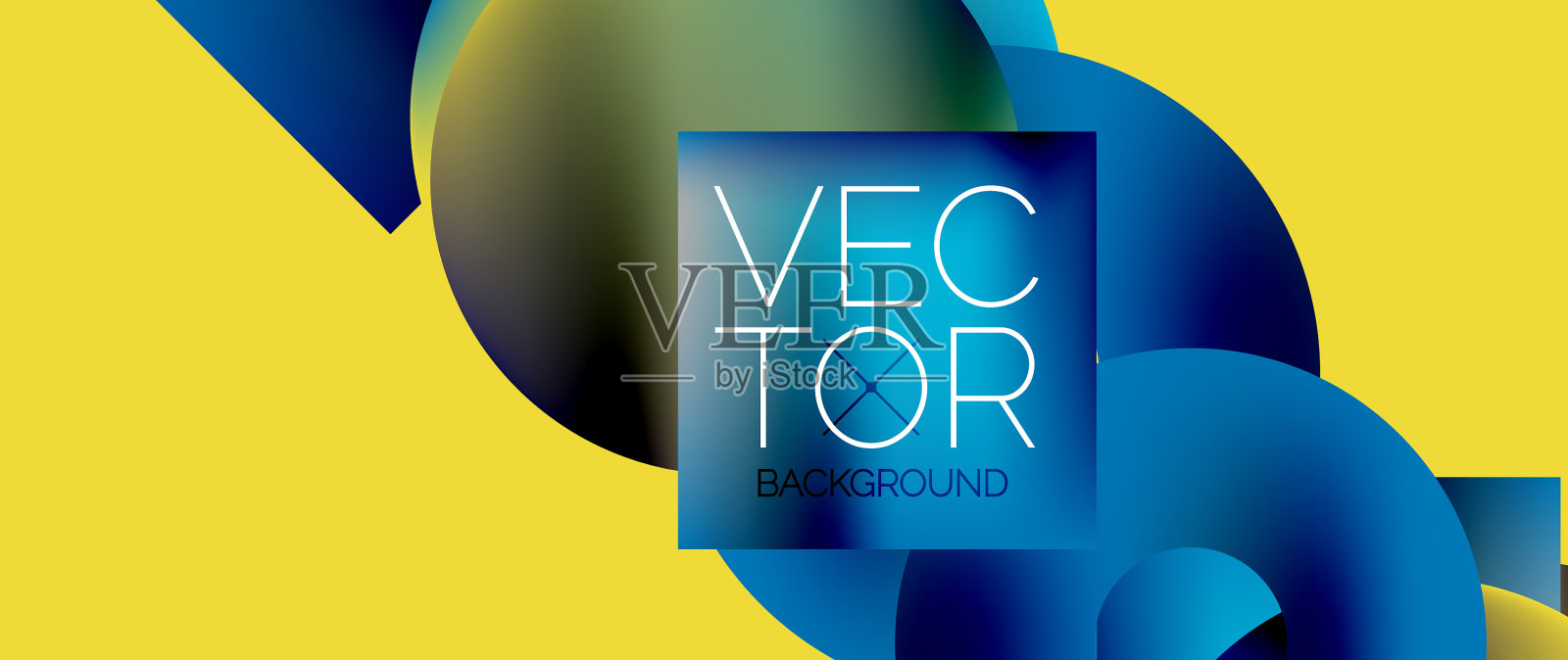 正方形和圆形设计流体色彩渐变插画图片素材