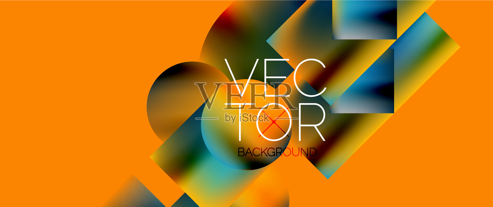 正方形和圆形设计流体色彩渐变插画图片素材