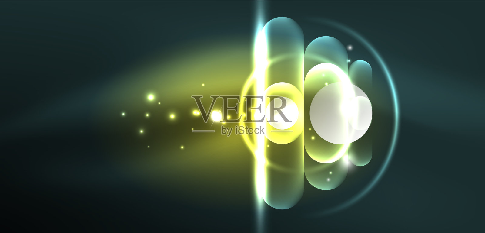 抽象发光的霓虹灯技术圈插画图片素材