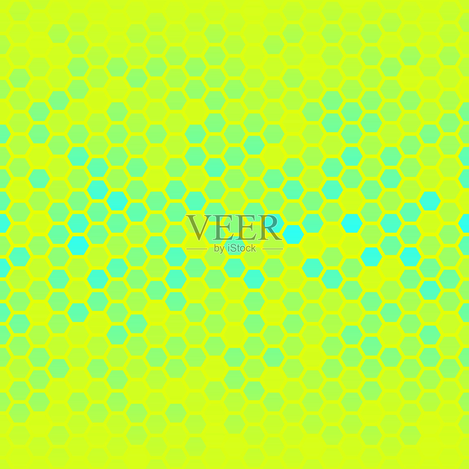抽象几何背景-六角形马赛克与绿色梯度插画图片素材