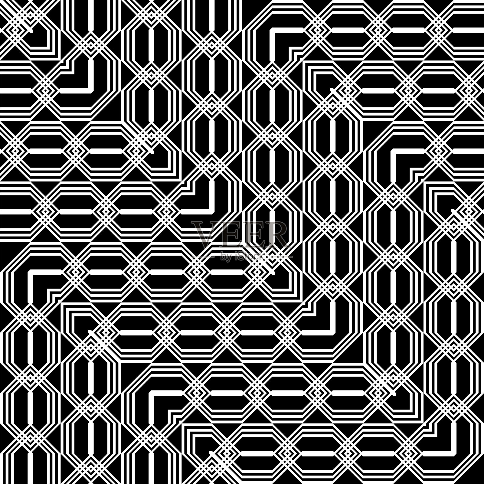 设计无缝单色几何图案插画图片素材