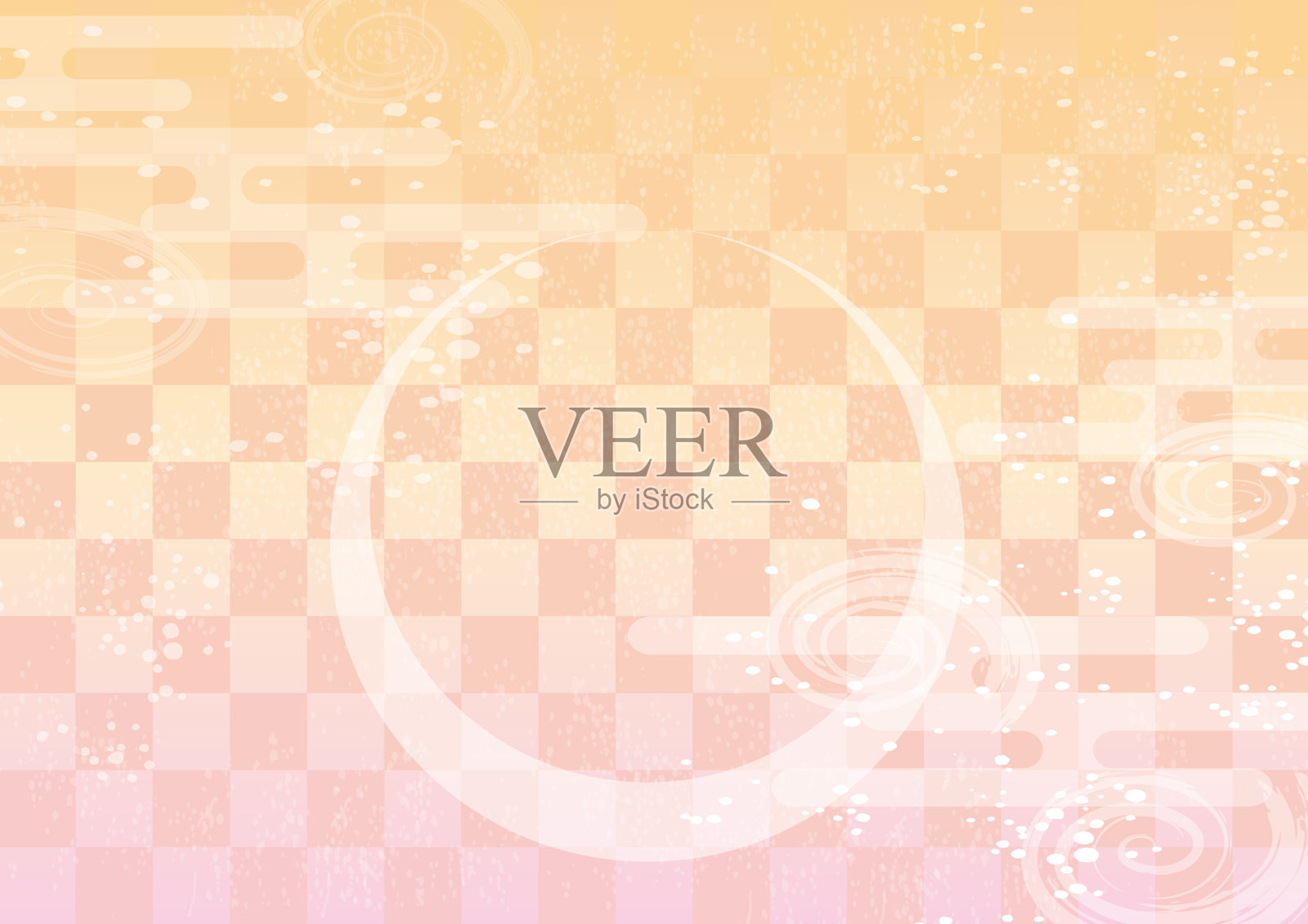 日本背景，带有传统图案的格子。插画图片素材