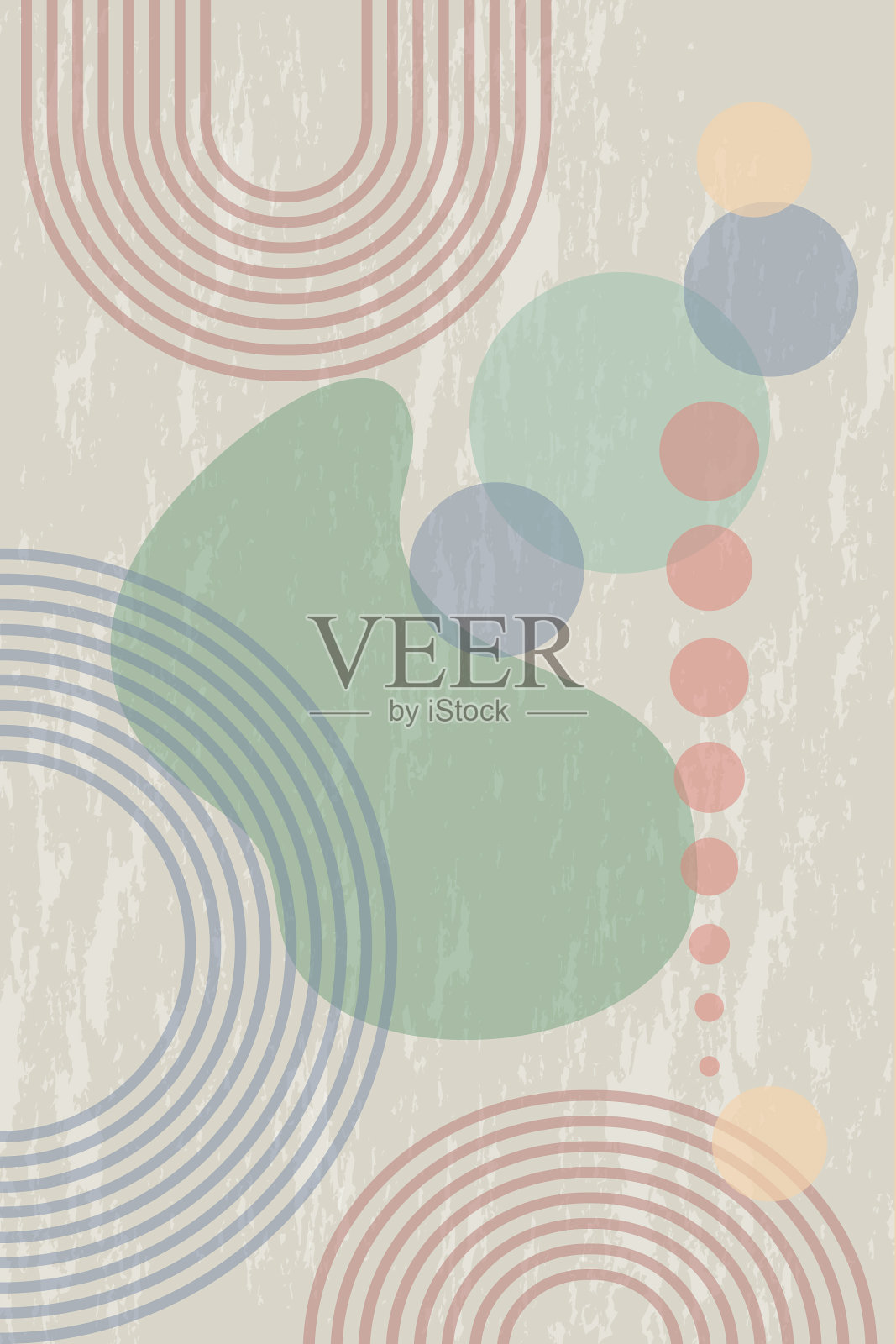 抽象的垃圾海报与几何形状和插画图片素材