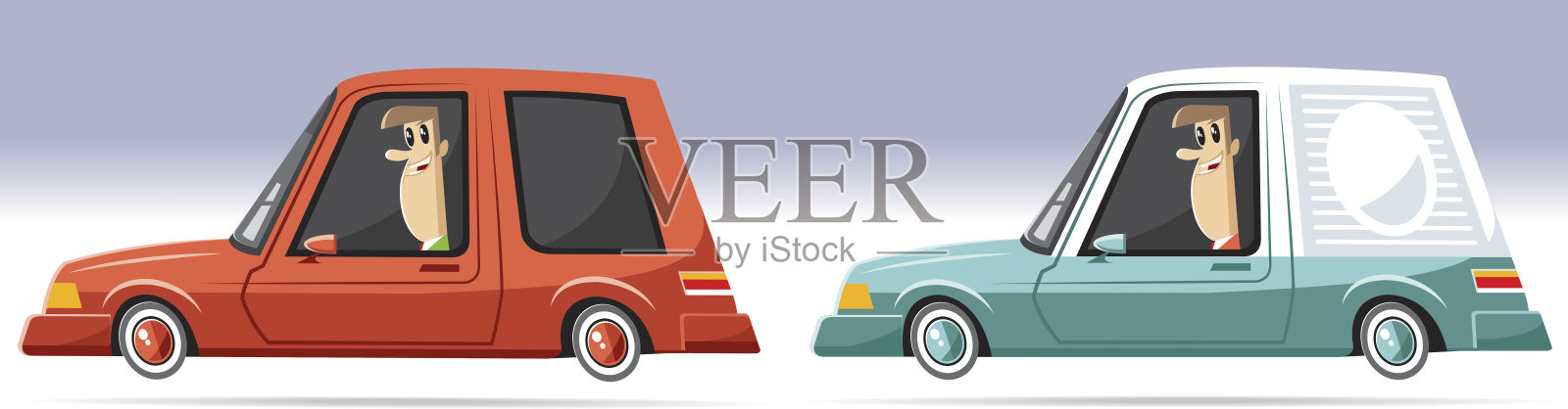 私家车及商用车插画图片素材