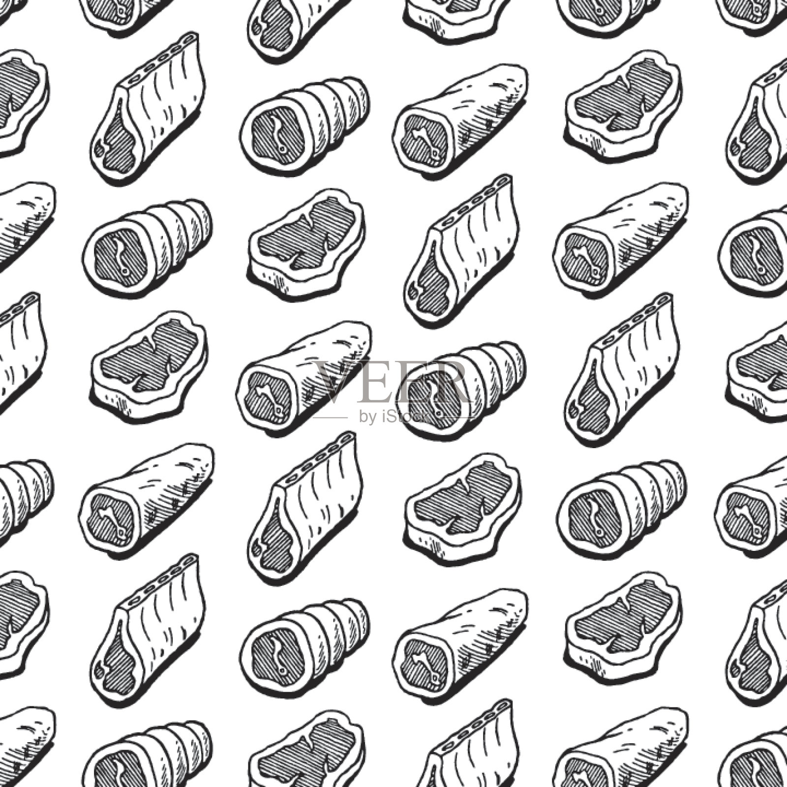 什锦肉模式插画图片素材