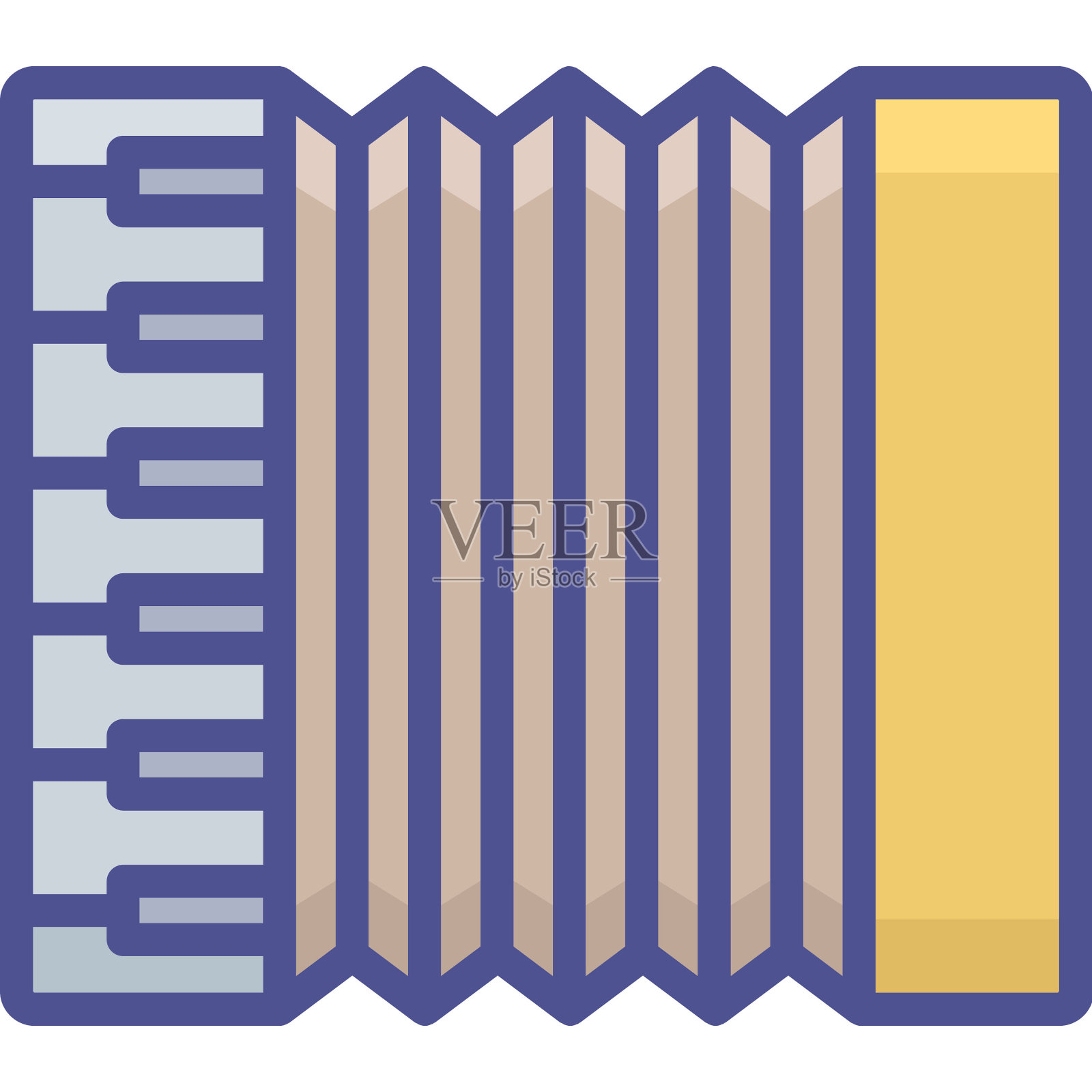 手风琴矢量图标，可以很容易地修改或编辑插画图片素材